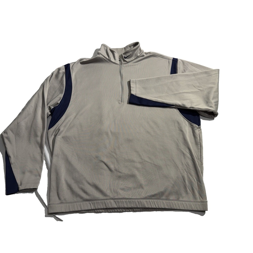 Nike Therma-Fit Golf Standard 1/4 Zip Long Sleeve Pullover Navy Gray Men's XL‎